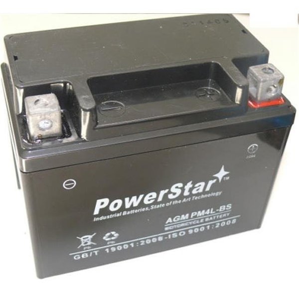 Powerstar PowerStar PM4L-BS-128 12 Volt Sealed AGM Scooter; ATV; and Dirt Bike Battery PM4L-BS-128